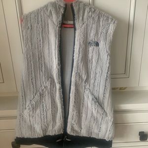 Fuzzy north face vest